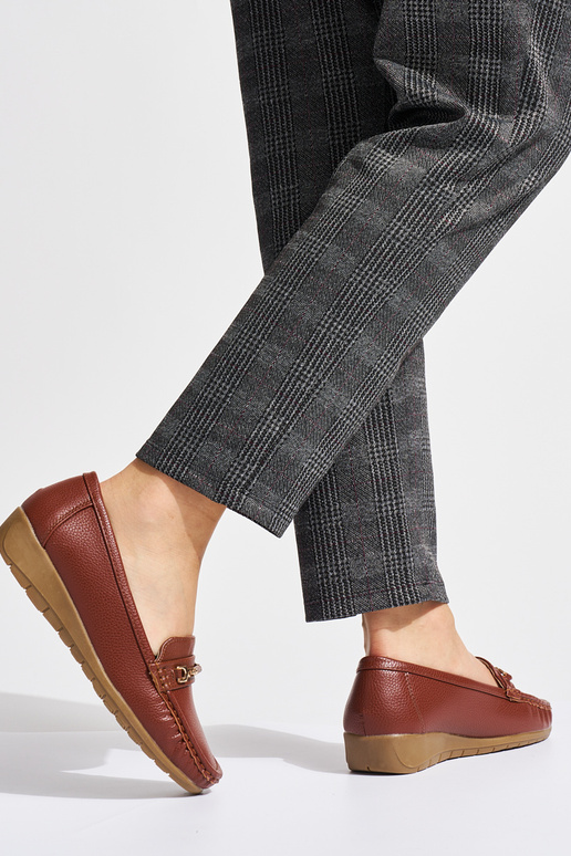 mocassins femme marron ze zdobieniem