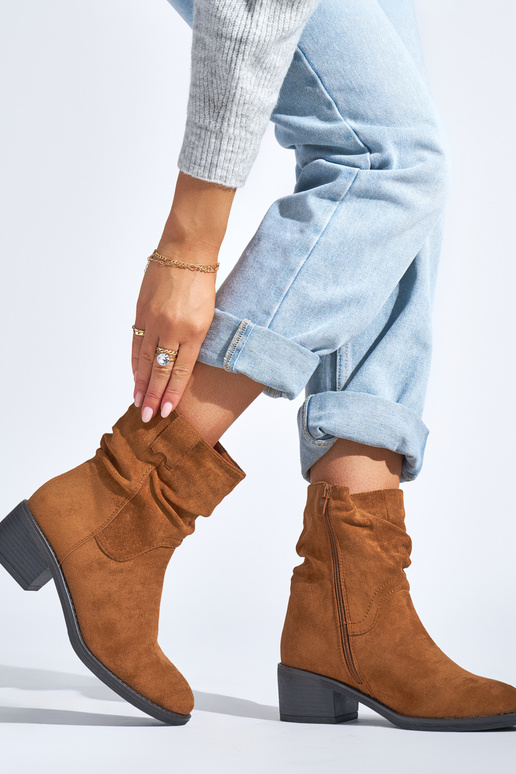 bottes style cowboy marron