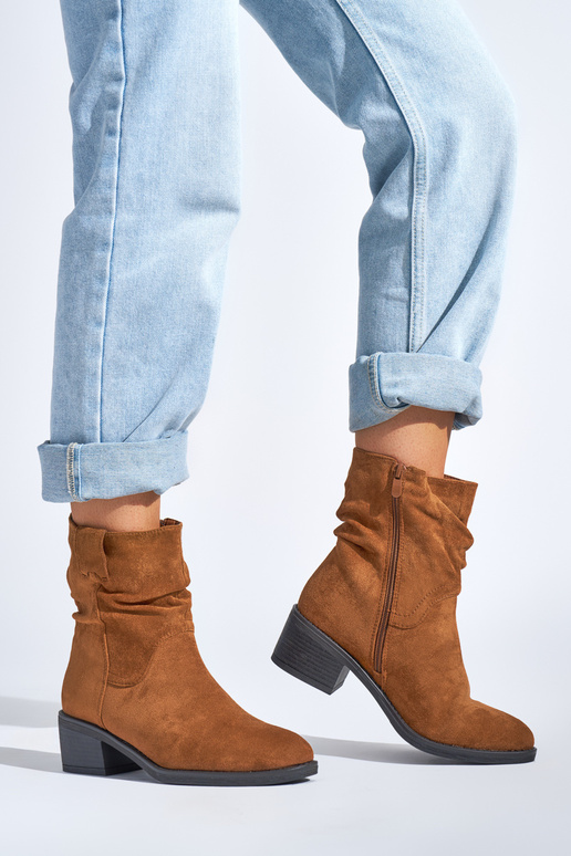 bottes style cowboy marron