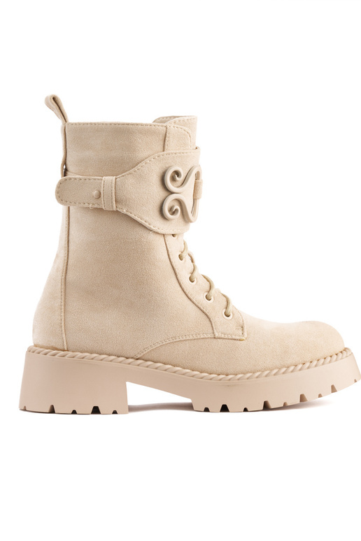 bottes femme en daim beige