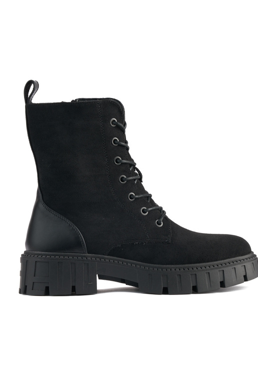 bottes noires à lacets pour femme