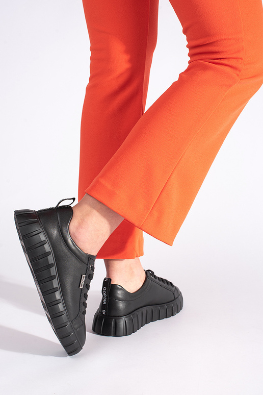 bottines en cuir noir à plateforme