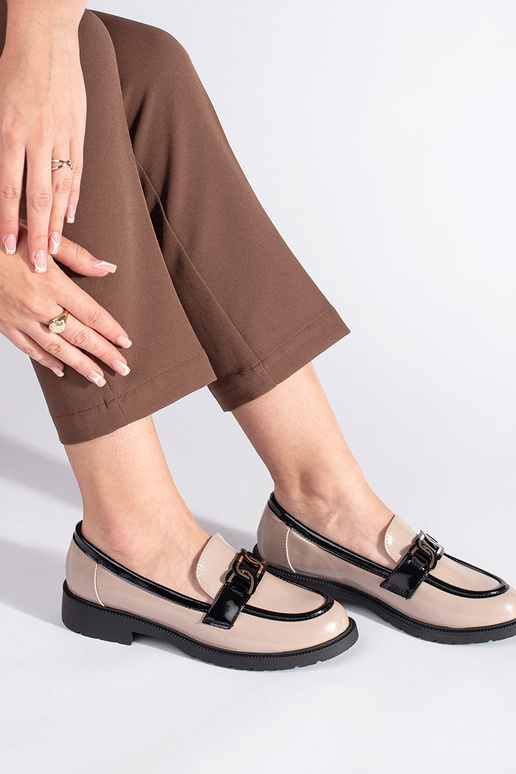 beige laqué mocassins pour femmes... beige laqué mocassins pour femmes...