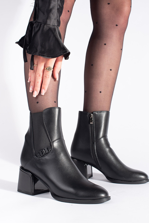 bottes noires avec empiècement élastique