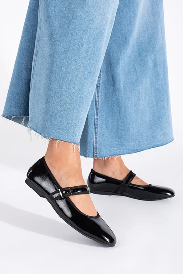 couleur noire laqué ballerines 2