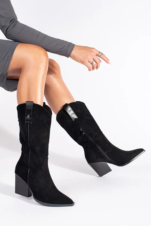 couleur noire en daim des bottes de... couleur noire en daim des bottes de...