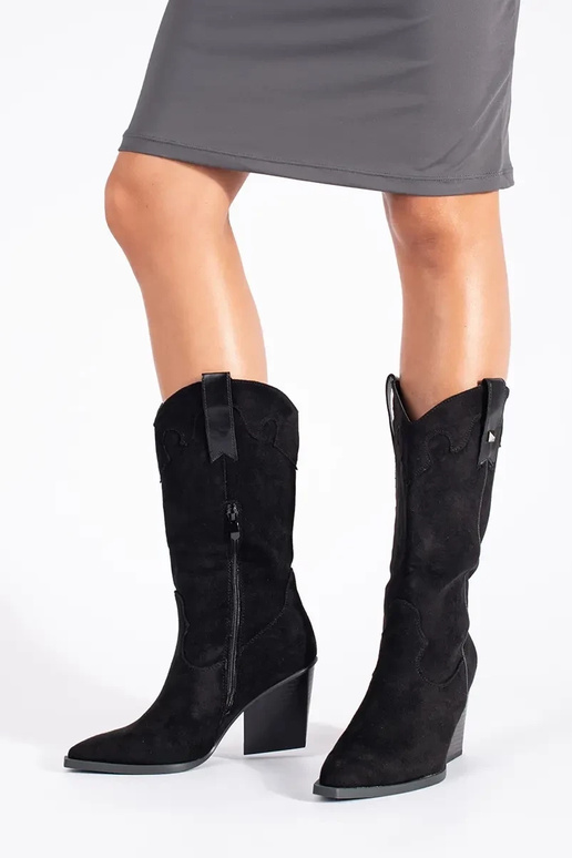 couleur noire en daim des bottes de... couleur noire en daim des bottes de...