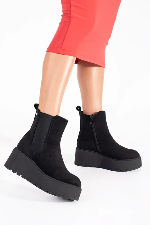 couleur noire en daim Bottines...