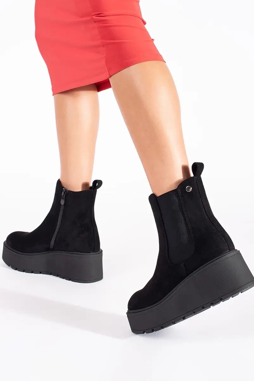 couleur noire en daim Bottines...