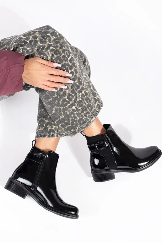 avec effet laqué noir Chaussures femme avec effet laqué noir Chaussures femme