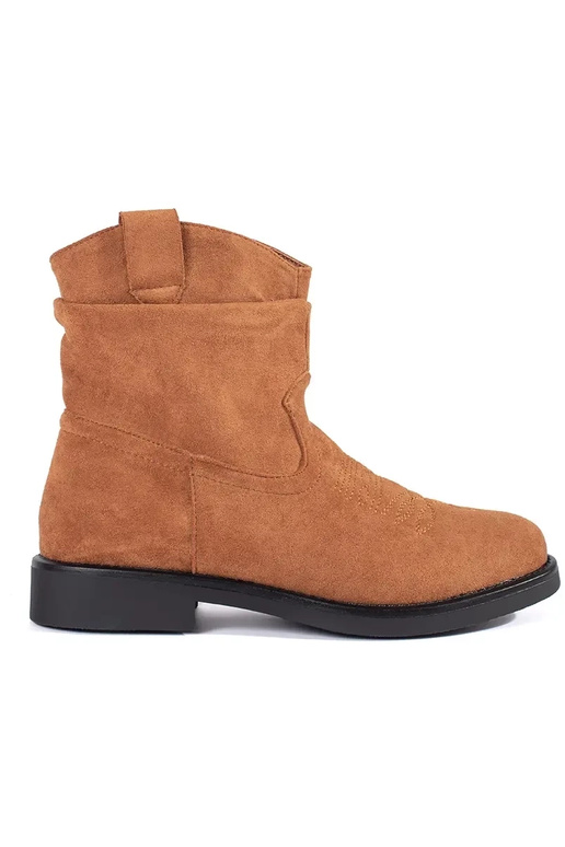 Bottes de cow-boy en daim marron pour...