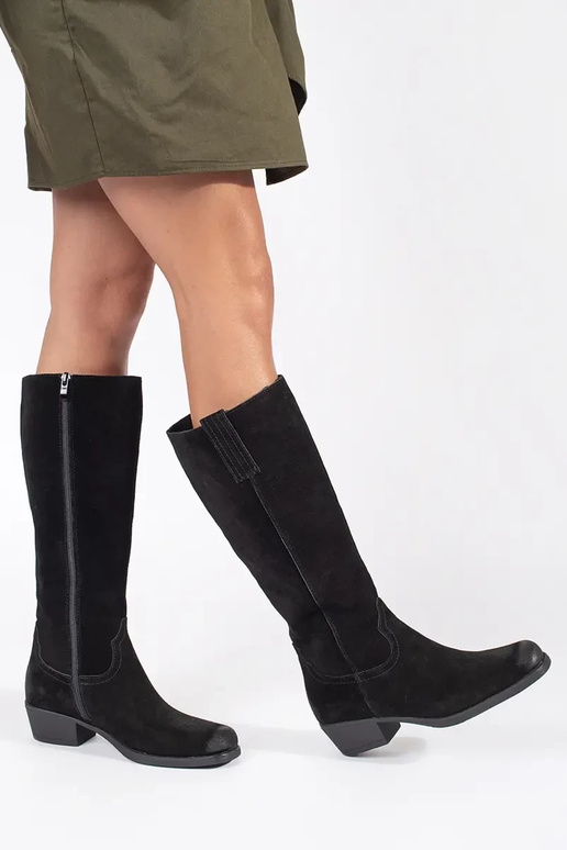 Bottes longues en cuir noir Sergio Leone Bottes longues en cuir noir Sergio Leone