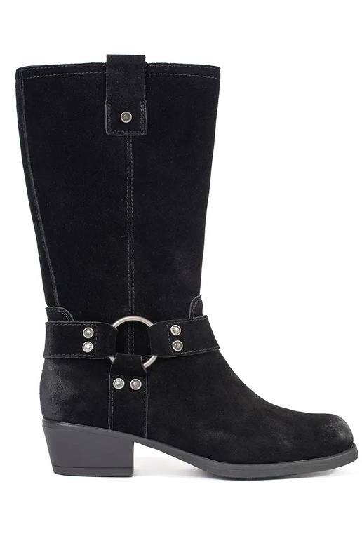 Bottes de cow-boy en cuir noir avec...