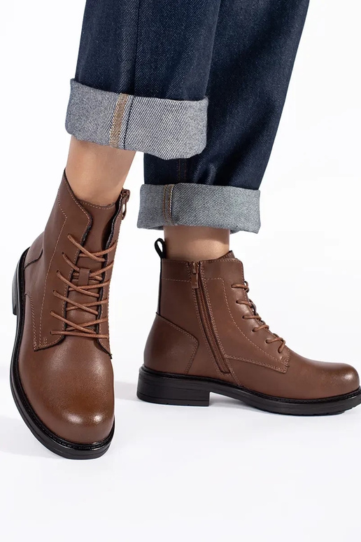 Chaussures marron à lacets pour...