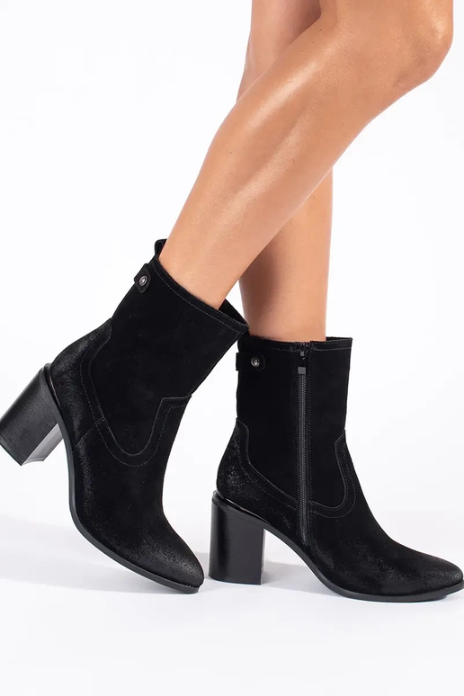 Bottes à talons en cuir noir Sergio... Bottes à talons en cuir noir Sergio...