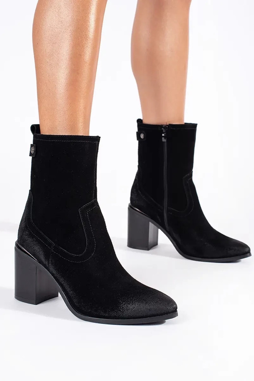 Bottes à talons en cuir noir Sergio... Bottes à talons en cuir noir Sergio...