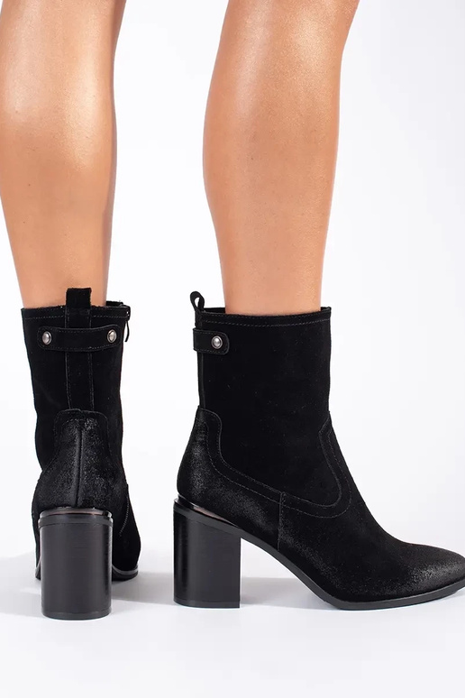 Bottes à talons en cuir noir Sergio... Bottes à talons en cuir noir Sergio...