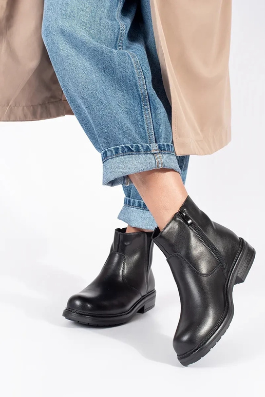 Cuir noir Chelsea Chaussures à... Cuir noir Chelsea Chaussures à...