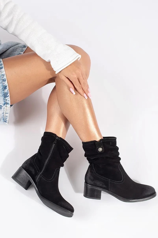 Bottes de cow-boy en cuir noir Sergio...