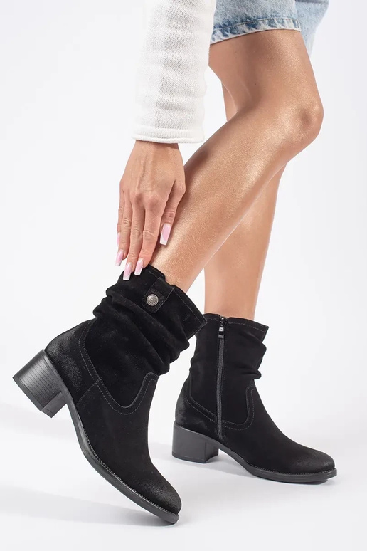 Bottes de cow-boy en cuir noir Sergio...