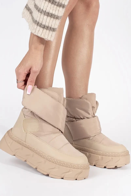 Bottes de neige beige pour femmes à... Bottes de neige beige pour femmes à...