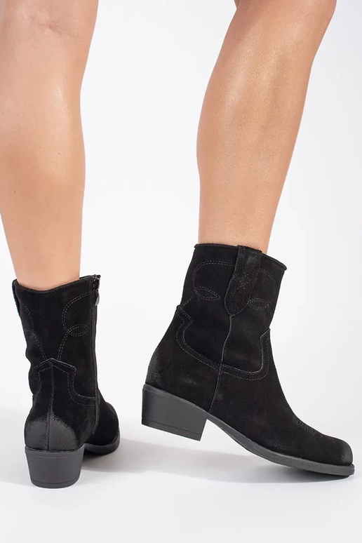 Bottes de cow-boy en cuir noir Sergio...