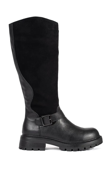 Bottes en cuir noir à...