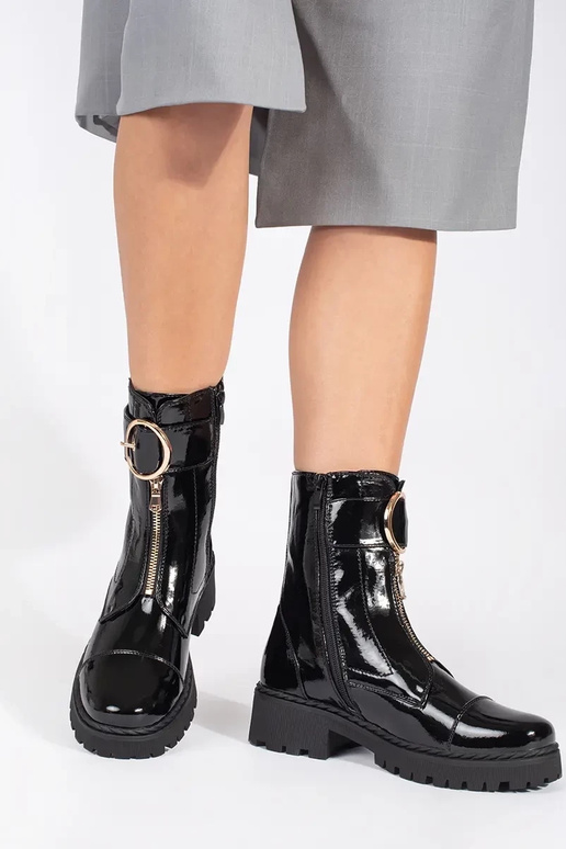 couleur noire laqué chaussures z...