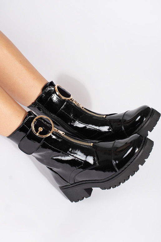 couleur noire laqué chaussures z...