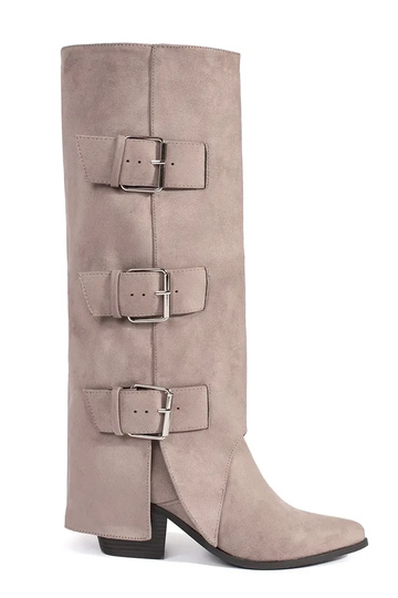beige en daim bottes sur le...