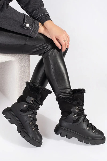 couleur noire lacé Bottes... 2