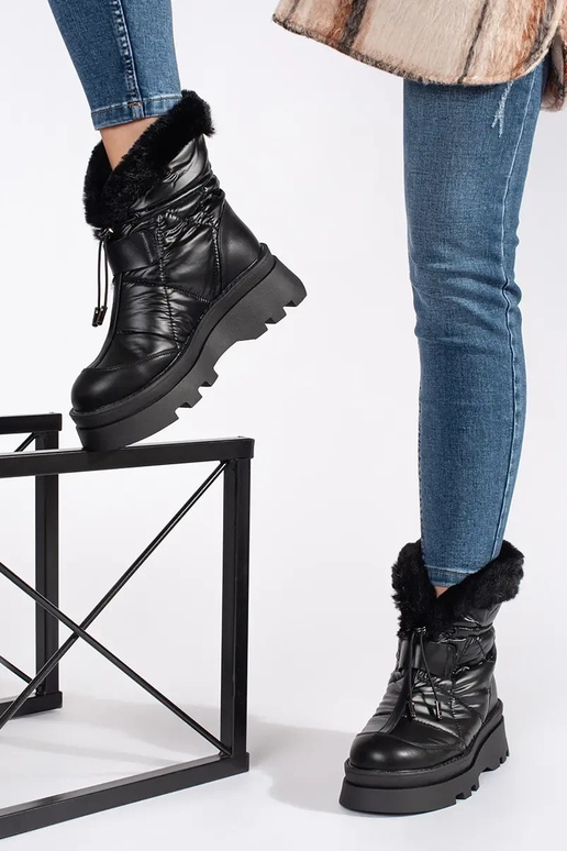 couleur noire Bottes de neige pour...