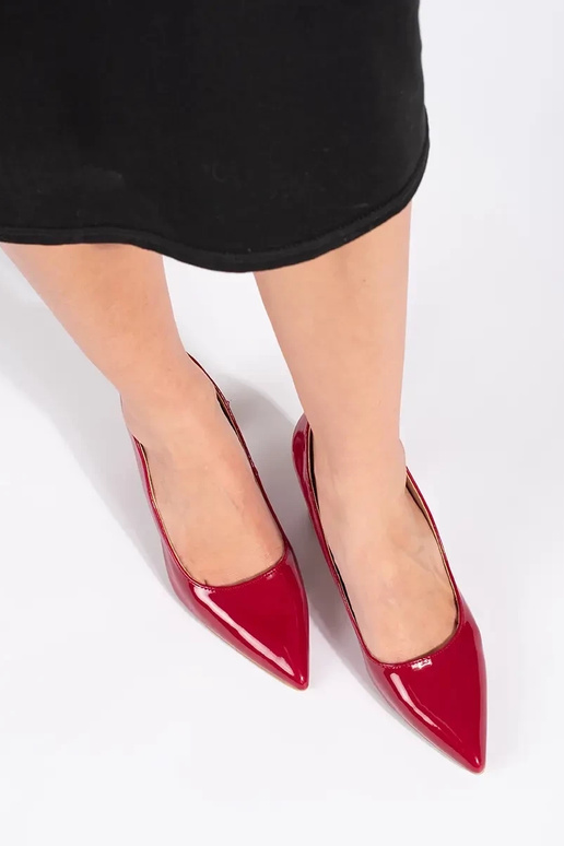 Style élégant laqué Rouge talons...