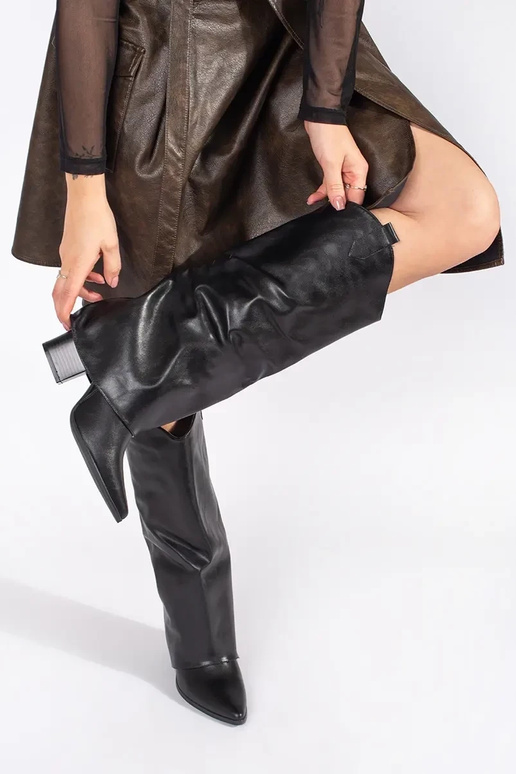 couleur noire bottes À stylu koÀbojek...