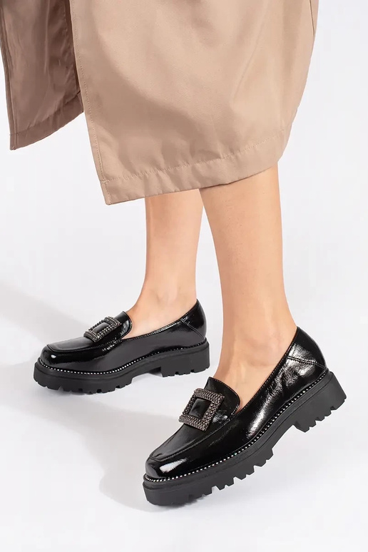 Mocassins couleur noire femmes avec...