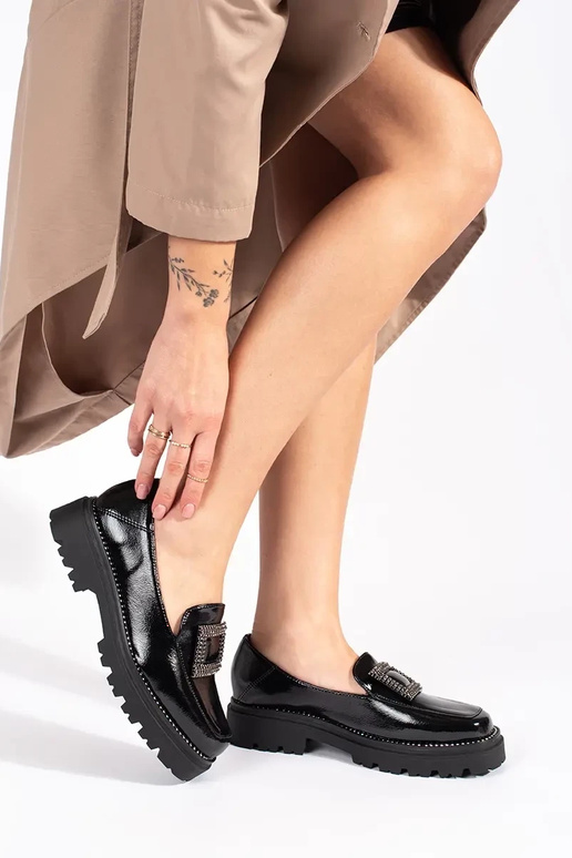 Mocassins couleur noire femmes avec...