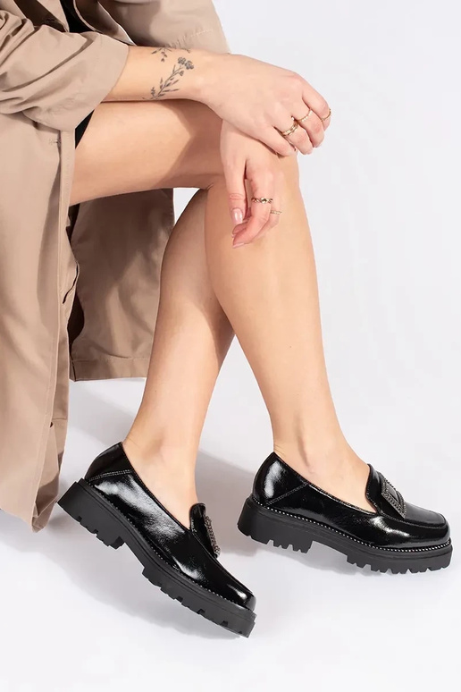 Mocassins couleur noire femmes avec...