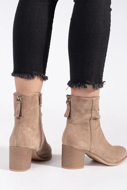 beige en daim Chaussures de femme...