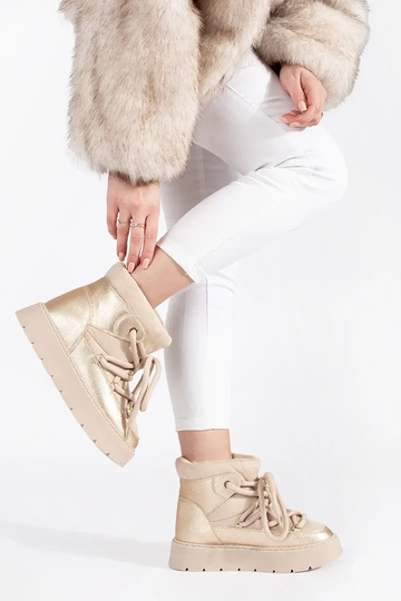 couleur ivoire lacé Bottes... 2