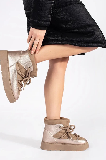 beige lacé Bottes de neige... 2