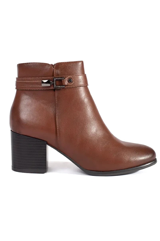 Bottines en cuir marron pour femmes à...