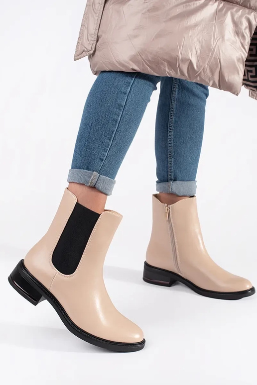 Bottines Chelsea couleur ivoire avec...