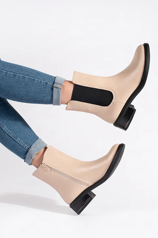 Bottines Chelsea couleur ivoire avec...