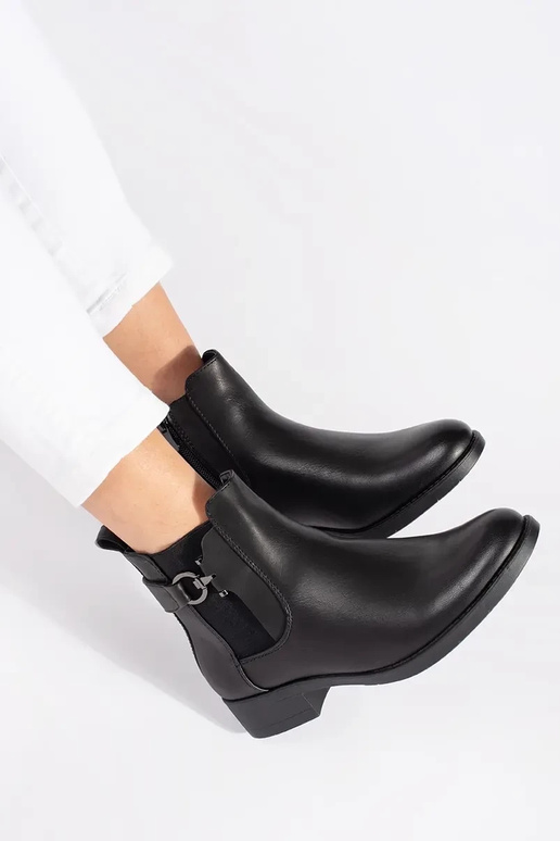 Bottines Chelsea plates noires au...