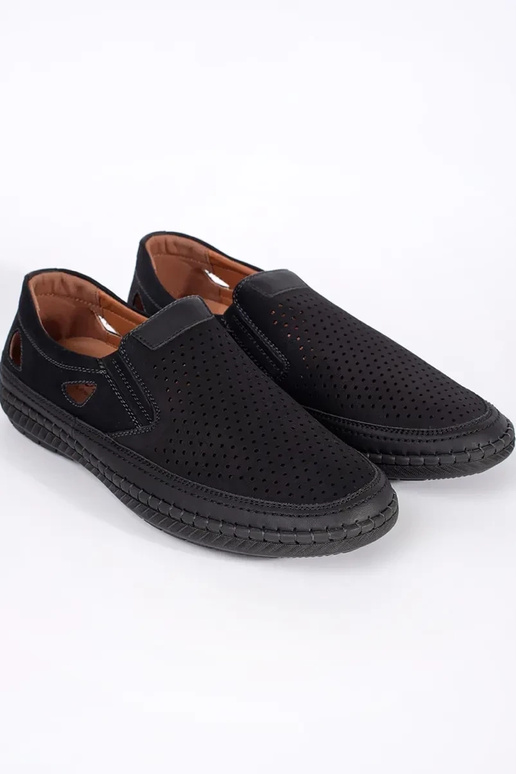Mocassins noirs pour hommes avec des...