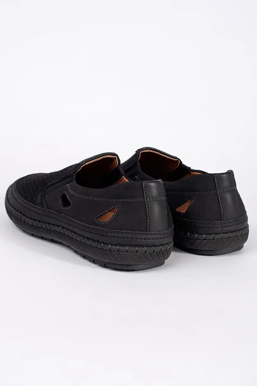 Mocassins noirs pour hommes avec des...