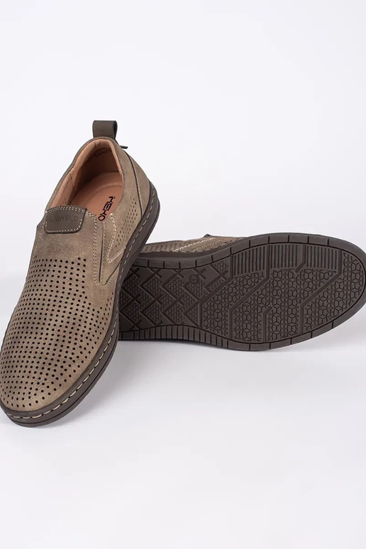 Mocassins ajourés homme beige