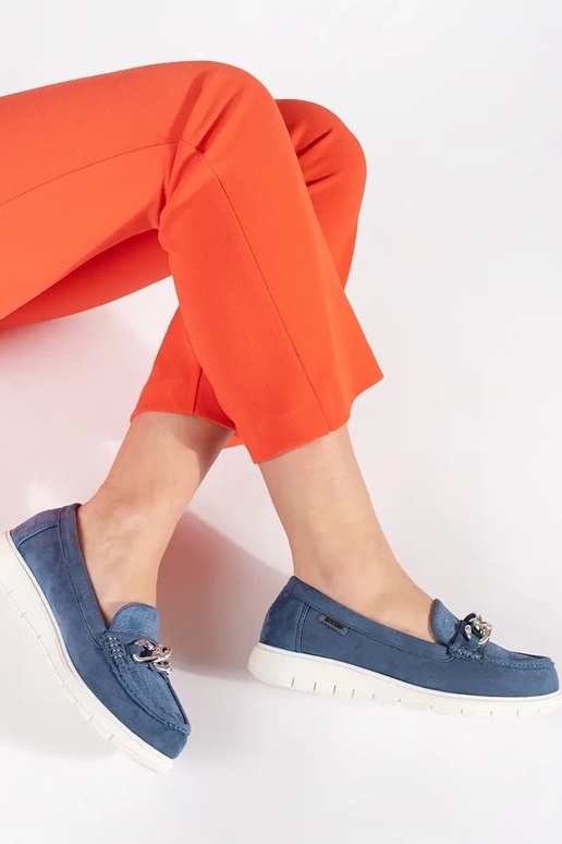 Mocassins en daim avec plateforme et...