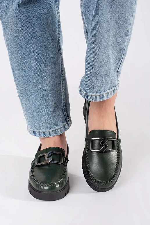 Mocassins chaki avec plateforme