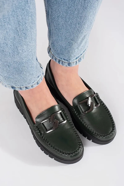 Mocassins chaki avec plateforme